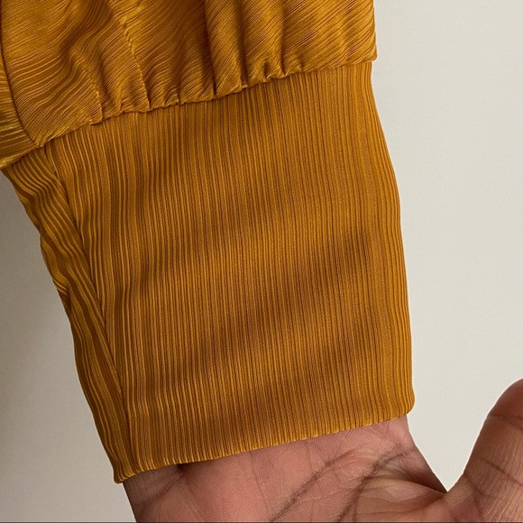 Dex Long Sleeve Mustard Yellow Draped Top - Picture 4 of 8